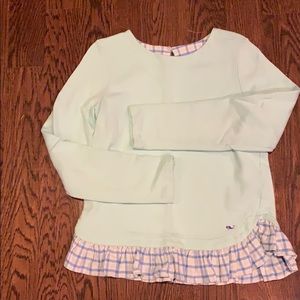 Vineyard Vines Mint Ruffle Tunic L 14